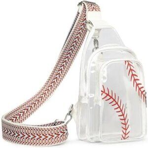 Clear Baseball Bag for Stadium Events, Clear Sling Bag Purses for women Crossbod